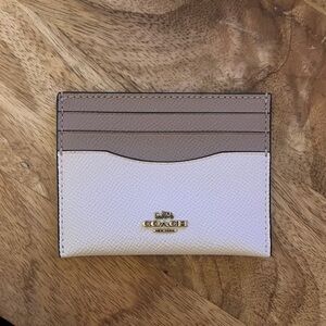 Coach Tan and Cream Card Holder